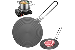 Yuragim Induktion Adapterplatte, Adapterplatte für Induktionsherd, 24 cm Induktionskochteller Adapter für die Verwendung von Kaffeekannen und Kochgeschirr auf Induktionskochfelder, mit Faltbarer Griff