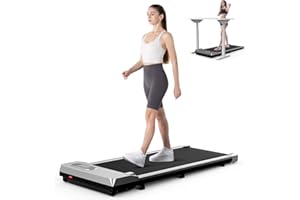 HomeFitnessCode Under Desk Treadmill, 2.5HP Portable Walking Pad Motorized Electric Treadmills for Home with LED Display & Remote, Adjustable Speed, No Assembly