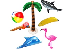 PIUMOJ Bolas de Playa Inflables, Globos de Playa de Color Arco Iris para la Fiesta de la Piscina, Globos de Piscina de Playa Niños Pelotas Juguetes para la Fiesta de Verano en la Playa 5 Piezas