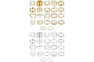 Shining Diva Fashion 44 pcs Combo Gold and Silver Plated Rings for Women and Girls (cmb300)