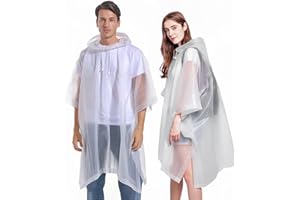 Bosdontek Ponczo przeciwdeszczowe wielokrotnego użytku, 2 sztuki, peleryna przeciwdeszczowa z kapturem, płaszcz przeciwdeszczowy dla dorosłych, wodoszczelna peleryna przeciwdeszczowa dla kobiet i