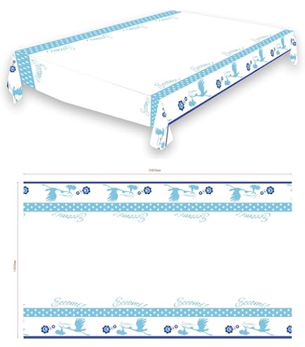 Tovaglia Usa E Getta Baby Shower - Orsetto Blu, 137x274 Cm, Plastica Impermeabile - Foto 7