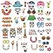 Produktbild Gosear 60pcs Lustig Foto Stand Props Kit Photobooth Prop Karte Cute Brillen Ananas Getränke Blume Band Muster Dekoration für Urlaub Hochzeit Abschluss Beach Geburtstag Tropischen Hawaiian Parteien