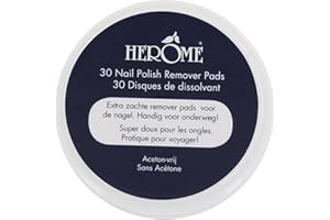 ‎HEROME Herome Nourishing Nail Polish Remover Pads - Nail Polish Remover Pads Acetone-Free, Mild and Nourishing, Travel Size - 1 x 30 Pads