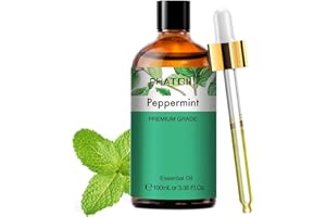 PHATOIL Huiles Essentielles Menthe Poivrée 100 ml, Huile Essentielle pour Diffuseur, Huile de Menthe Poivrée Pure Naturelle pour Aromathérapie Humidificateur