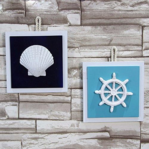 SSBY Eastern Mediterranean style home decor Starfish photo frame rudder Ocean swimming ring pendant wall clocks wall wall decorations,D