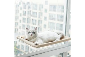 QINGNING Amaca per Gatti Amaca per Gatti da Finestra con Una Copertina Letto per Gatti da Finestra con Ventose Portata Massima 17 kg Comodo Durevole & Salva Spazio