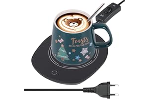LONID Kaffeetassenwärmer, Tassenheizkissen für Getränke, Tee, Milch, Heizplatte Aromakerze, Weihnachten, Urlaub, Geschenk (mit Tasse)
