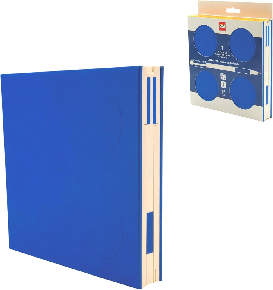 IQ LEGO Locking Notebook with Gel Pen - Blue (53562) | Okul, Ofis, Ev için Ciltli Defter