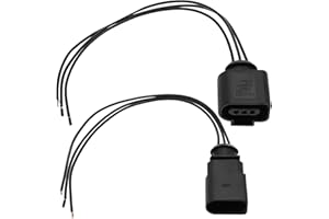 VGOL Lot de 2 connecteurs de capteur de niveau d'huile à 3 broches (mâle et femelle) compatibles avec Audi 1J0973703 8K0973703 3D0973703