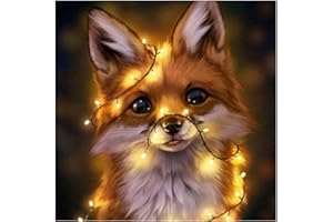 ZWFSDM 5D Diamond Art Painting Kit Completo, DIY Pittura Diamante, Strass Ricamo a Punto Croce Pittura di Diamanti con Numeri, Decorazione per Casa Pareti - Piccola Volpe