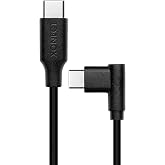 XONECT Type-C to Type-C ile Uyumlu iPhone ve Samsung ile Uyumlu Hızlı Şarj ve Data Kablosu 40 cm L Tipi Gaming (Siyah)