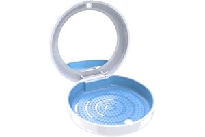 BVN Caja Aparato Dental con Espejo: Caja Ferula Dental, Caja de Dentaduras Postizas, Funda Aparato Dental Ortodoncia, Retenedor Dental, Caja de Retención, Contenedor por Alineadores Dentales Blanco.