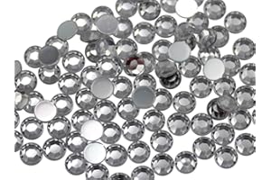 Allstarco 500PCS 8mm SS40 Crystal Clear .AC Acrylic Flat Back Rhinestones for Jewelry Making and Face Painting Card Making Embelishments Plastic Gems