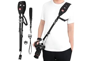 TECDW Tracolla Macchina Fotografica,Set di Tracolla Fotocamera e Cinturino da Polso, Cinghia Macchina Fotografica Con Corda di Sicurezza Piastra a Sgancio Rapido e Vite,per DSLR/SLR