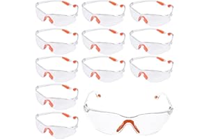 Zythrem Clear Safety Glasses for Work 12 Pcs Eye Protection Glasses Kids Safety Goggles Anti Fog Protective Goggles for Work Construction Laboratory Chemistry Outdoor Sports Diyer Kids Adult