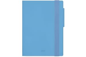 Legami - Agenda semanal Mini 2026, Retro Blue, 12 meses Mini, agenda incluida, cierre con elástico, agenda de enero 2026 a diciembre de 2026, en papel FSC certificado, 8 x 10 cm