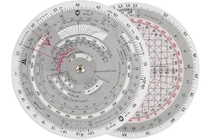 ELCHUIABY Calculadora de Vuelo E6B-R Regla de Cálculo para Entrenamiento de Aviación con Transportador de Plástico Resistente al Agua 4/6 Pulgadas(E6B-R)