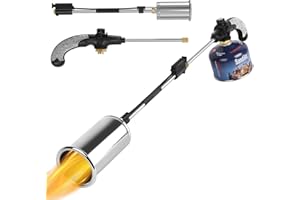 Sondiko Large Flame Weed Burner, Gas Burner, Weed Flame Thrower, Removable Propane Weed Burner for Garden, Walkway, Ice, Snow Roofing (Except Gas Cartridge)