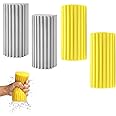 Duomama Damp Clean Duster Sponge Pack - Multi-Purpose Cleaning Kit for Blinds, Glass, Baseboards, Vents, Railings, Mirrors, Windows, and Faucets - Gray and Yellow Sponge Brush Combo