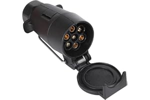 AOHEWEI 7 Pin Trailer Socket Adapter 12V Waterproof 7 Pole Trailer Towing Socket Connector for Euro Cars Trailers RV Caravans N type