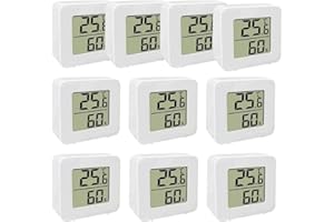 Pomurom 1/3/5/8/10 Digital Indoor Thermometer Temperature Humidity Meter White