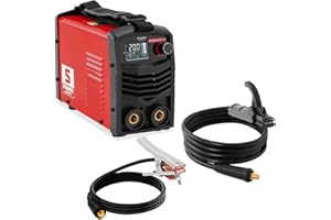 STAMOS WELDING GROUP Stamos Germany S-MMA200 LCD Soldadora MMA 200 A Duty Cycle 100% LCD IGBT Hot Start Anti-Stick Soldador por electrodo Soldadora por electrodo