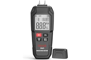 Medidor De Humedad Digital,QLUUE Probador De Humedad Detector De Fugas De Agua Con Pin Reemplazable, MedicióN De Temperatura, Pantalla Lcd Retroiluminada Detector De Humedad Para Madera, Construcción