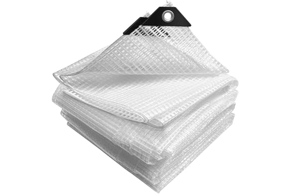 VOUNOT® Bâche de Protection en Polyéthylène 180g/m² Bâche Imperméable Ultra Lourde et Résistante Revêtue avec Oeillets en Aluminium Couverture Étanche pour Jardin, Piscine 4x6m Blanc