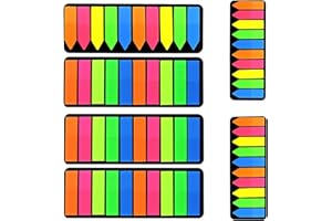 Andiker Post It Transparente Colores Pastel 1200 Unidades Banderas Índices 5 Color Oficina Artículo Notas Adhesivas Índices Marcadores adhesivos para Marcar Hojas Informes Libros