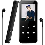 Aigital Bluetooth MP3 Player 16GB, Portable Hi-Fi Music Player Lossless Sound with Headphones, FM Radio, Recording, Pedometer
