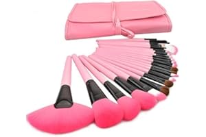XLKJ Kit Pinceaux Maquillage - Lot de 24 Pinceaux de Maquillage Professionnels Rose Avec Trousse pour Fond De Teint, Blush