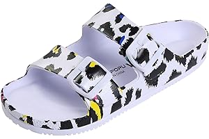 VICT POPU Sandales Femme Été de Plage Piscine - Claquettes Confortable - Mules Femme Antidérapantes - Chaussure Pantoufles Mode