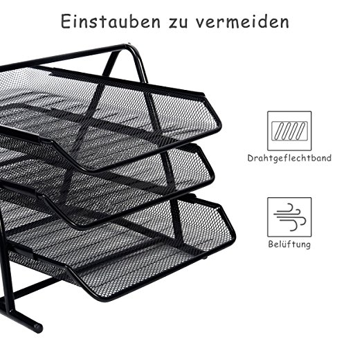 Briefablage Papierablage Dokumenten Schreibtischablage Briefkorb Ablagefach - 3