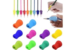 DEVENIRRICHE 10 Stück Schreibhilfe für Stift Kinder, Bleistift Griffe, Silikon Ergonomische Schreiblernhilfe Grip, Stifthalter Schreibhilfe, Schreiben Haltungskorrektur Werkzeug für Kinder Erwachsener Handschrift