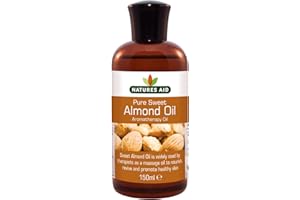 Natures Aid Sweet Almond Oil 150ml – 100% Pure Massage Aromatherapy Oil for Dry Sensitive or Irritated Skin – Vegan, Non-GMO, Gluten-Free – Hydrates, Soothes, Nourishes – Natural Skincare – Pack of 1