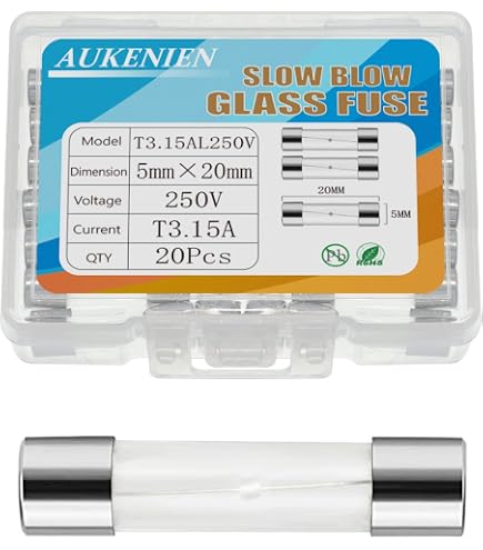 Fusibile a tubo di vetro 5x20mm T 125mA 250V AC S504 Fusibile a tubo di vetro 5x20mm T 125mA 250V AC S504