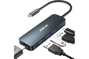SGEYR Hub USB C 5 En 1 Adaptador,Hub Usb 3.0 Alimentato Hdmi,Adattatore Usb C per Macbook Pro,Hub Usb 3.0 Alimentato Type C,Hub Usb Type C Hdmi,Hub Usb-C Multi-Port con Hdmi,per Windows,Tastiera