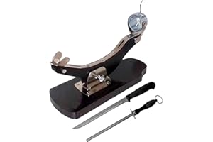 BlendNature Jamonero Giratorio Basculante Profesional Inoxidable - Incluye Cuchillo de Corte y Chaira Incorporados