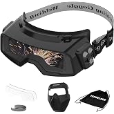 YESWELDER True Color Auto Darkening Welding Glasses, Wide Shade 4/5-9/9-13 with Frosted, Welding Goggles Welding Mask for TIG