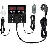 KETOTEK Plug with Hygrostat Thermostat with Probe, Humidity and Temperature Controller Digital Regulator 220V with Alarm for