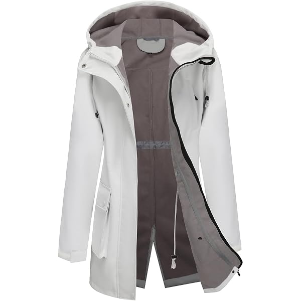 Veste De Pluie Polaire Femme - Imperméable, Coupe-vent, Chaude Avec Capuche - Pour Randonnée, Voyage, Quotidien