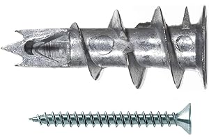 fischer Gipskartondübel Metall GKM 12 mit Schraube, selbstbohrender Gipsdübel, starker Dübel für Gipskarton- und Gipsfaserplatten, Kreuzschlitz-Antrieb, 100 Stück, 100 x 50 x 50 cm, 40432