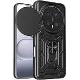 SİDE EYE - Honor Magic 8 Pro ile uyumlu Kılıf S&uuml;rg&uuml;l&uuml; Kamera Korumalı Y&uuml;z&uuml;kl&uuml; Mıknatıslı Tank Kapak - Siyah