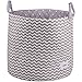 Minene Large Storage Chevrons Basket with Stars (Grey/ White)