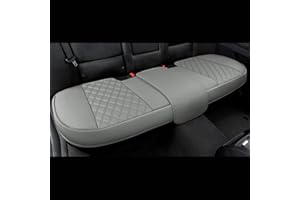 Black Panther Coprisedile posteriore per auto in pelle PU Coprisedile per panca Adatto al 90% delle auto a 4 porte, Diamante trapuntato - Grigio