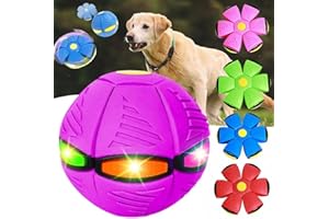 HICCVAL Jouet pour animal de compagnie - Balle soucoupe volante pour chien - Jouet soucoupe - Balle soucoupe volante pour animal de compagnie - Rose - Sans lumières