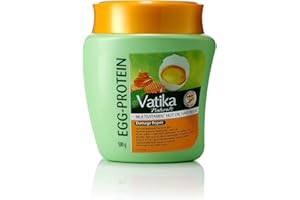 Vatika Naturals Egg Protein Multivitamin Hair Mask - 500 g, Conditions, Repairs, & Strengthens, With Goodness Of Natural Egg, Promote Deep Conditioning, Natural & Brighter Look