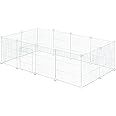 EUGAD Outdoor Enclosure for Rabbits, Guinea Pigs, Enclosure for Small Animals, Small Animal Enclosure, Outdoor Enclosure for Rabbits, Hamsters, Turtles, Rabbit Hutch Indoor with Door, 142 x 72 x 36