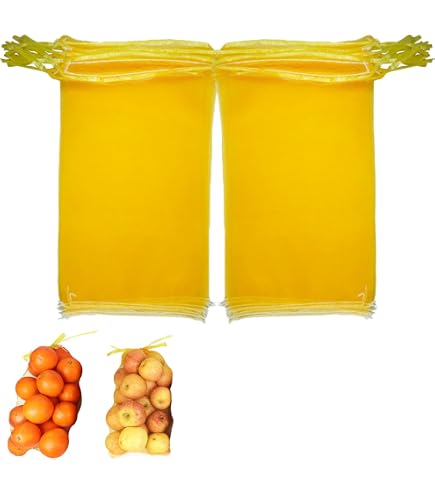 Bazko 50 sacchi a rete Raschel, 42 x 60 cm, 15 kg, colore verde, sacchi a rete con cordino, per patate, cipolle, sacchi a rete, legna da ardere